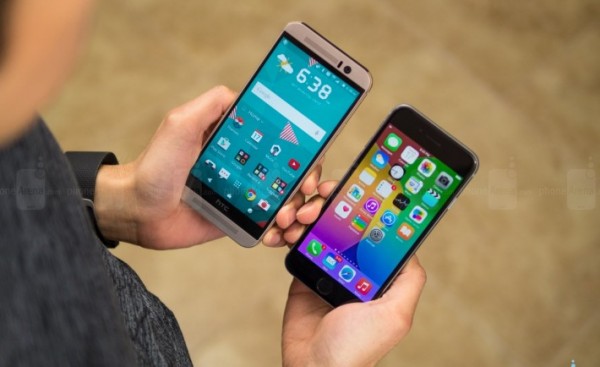 مقایسه اچ تی سی htc one M9 در مقابل iphone 6